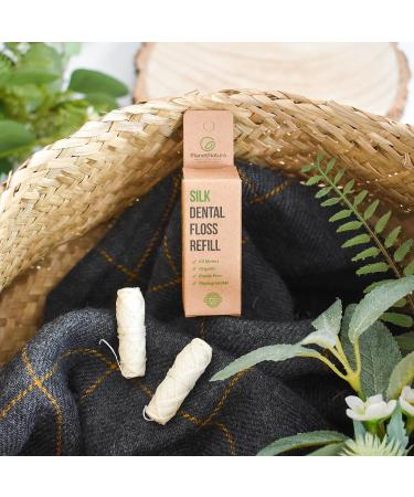 PlanetNatura Mint Flavoured Natural Silk Dental Floss - Eco-Friendly Biodegradable Refill - 60 Meters Organic Floss - Buy Online on GoSupps.com