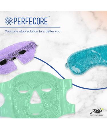 Perfecore Facial Mask for Puffy Eyes & Migraine Relief - Hot Cold Compress Pack for Sinus, Headaches, Spa Therapy - Gel Beads Mask for Sleeping, Travel - Green - Buy Online on GoSupps.com