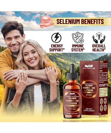 7in1 Selenium Liquid Drops Selenomethionine for Men & Women Thyroid Support Supplement High Absorption Tincture for Immune & Energy Support - 1 FL Oz - 60 Day Supply - Buy Online on GoSupps.com