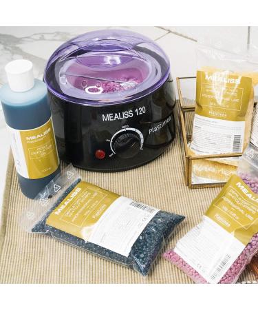 Mealiss 120 Deluxe XXL Waxing Kit - Professional Wax Warmer 1kg Brazilian Wax 20 Spatulas & Care Oil - 1 Year Hot Wax Epilation - Buy Online on GoSupps.com