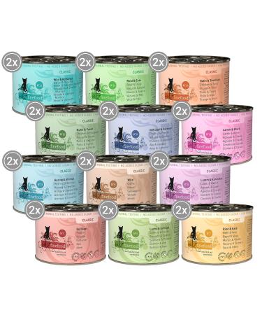 Catz Finefood Classic Collection Mix package Cat food wet - delicatessen wet food for your cat without grain and sugar with high meat content 24 x 200g doses XXL Collection Mix 200g