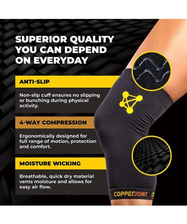 CopperJoint Compression Knee Sleeve - Support for Workout, Running, Weightlifting - Large Size for Arthritis Pain & Swelling - Buy Online on GoSupps.com