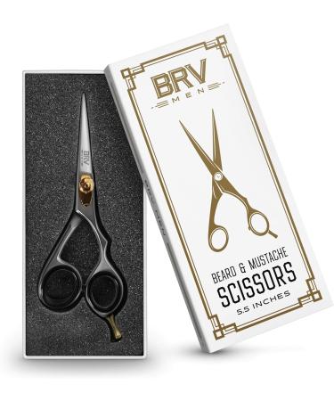 BRV MEN 14cm German Steel Hammer Forged Beard & Mustache Scissors - 100% Stainless Steel - Razor Sharp Trimming Shears (Right Handed, Silver) - Buy Online on GoSupps.com