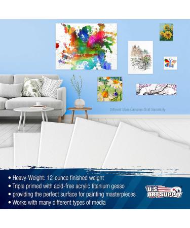 U.S. Art Supply 18x24 Stretched Canvas 6-Pack - Professional Grade, Primed, Heavy-Weight Blank Canvas for Acrylic, Oil, Pouring - Acid-Free Bulk Pack - Buy Online on GoSupps.com