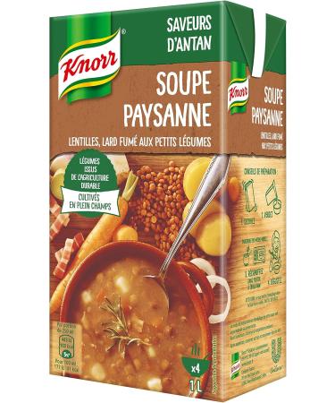 Knorr Soupe Secrets de Grand-M re Peasant Soup Lentils/Smoked Bacon with Small Vegetables 1 L - Pack of 4 - Buy Online on GoSupps.com