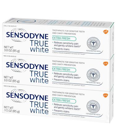 Buy Sensodyne True White Sensitive Teeth Whitening Toothpaste - 3 Pack for Stained Teeth & Cavity Prevention - Buy Online on GoSupps.com