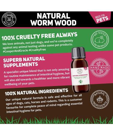 C&G Pets | Natural Worm Wood | Natural Solution For Intestinal Health No Nasty Chemicals | Powerful Colon Cleanse For Dogs Cats Poultry Birds Ferrets Rabbits & Pets - Buy Online on GoSupps.com
