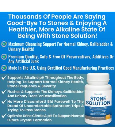 Stone Solution Capsules- Natural Dissolver Kidney Stone Support & Kidney Cleanser 60 Servings + Bio Fiber Kidney Cleanse Detox & Repair - Restorative Kidney Support & Kidney Supplement 2.5LBS - Buy Online on GoSupps.com