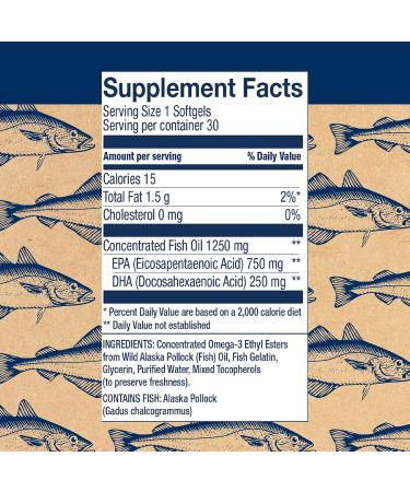 Buy Wiley's Finest Wild Alaskan Fish Oil Peak EPA 1000 mg - 30 Softgels | Omega-3 Supplement - Buy Online on GoSupps.com