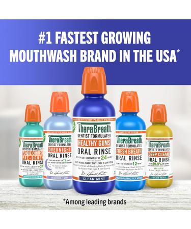 TheraBreath Healthy Gums Oral Rinse 24-Hour, CPC Clean Mint - 2 Pack (16 oz) - Buy Online on GoSupps.com