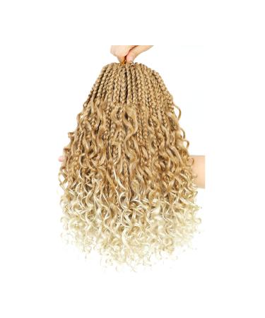 Crochet Box Braids Hair -8 Packs Goddess Box Braids Crochet Hair Bohemian Curly Crochet Hair Pre-looped Crochet Hair for Black Women… (12(8Packs), 27/613) 12(8Packs) 27/613
