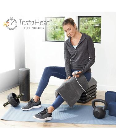 Pure Enrichment PureRelief XXL Electric Heating Pad - 20x24 - 6 Heat Settings - Machine Washable - Soft Microplush - 2-Hour Auto Shut-Off - Gray - Buy Online on GoSupps.com