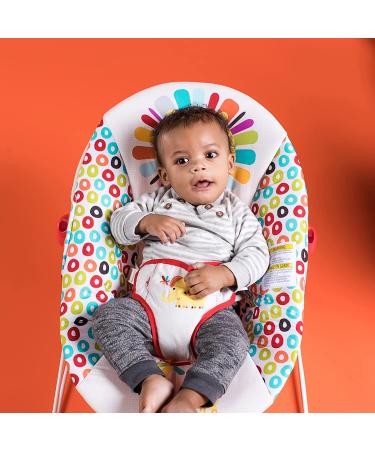 Bright Starts Playful Pinwheels Portable Baby Bouncer with Vibrating Seat and Toy Bar - 19.8x13.1x3.4 Inch - Ages 0-6 Months - Buy Online on GoSupps.com