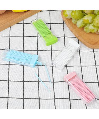 Wllhyf 200-Piece Double-Headed Toothpicks & Dental Floss - Interdental Brush Plastic Toothpicks in White Blue Green & Pink - Buy Online on GoSupps.com