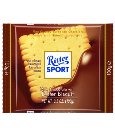 Ritter Sport Milk Chocolate with Butter Biscuit, 3.5 Ounce - 11 per case.