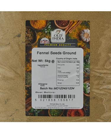 Old India Fennel Seeds Ground 5kg - Premium Quality Fennel Powder - Buy Online on GoSupps.com