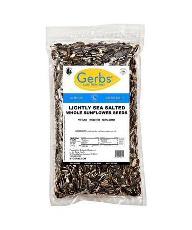 GERBS Lightly Sea Salted Roasted Whole Sunflower Seed In Shell 2 lbs., Top 14 Allergy Free Foods, Healthy Superfood Snack, Non GMO, Dry Roast, No Oils, No Preservatives, Resealable Bag, Gluten Free, Peanut Free, Vegan, Ket