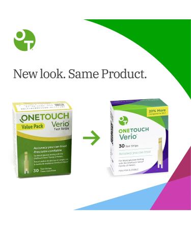 OneTouch Verio Test Strips for Diabetes - 30 Diabetic Blood Sugar Monitor Strips - Buy Online on GoSupps.com