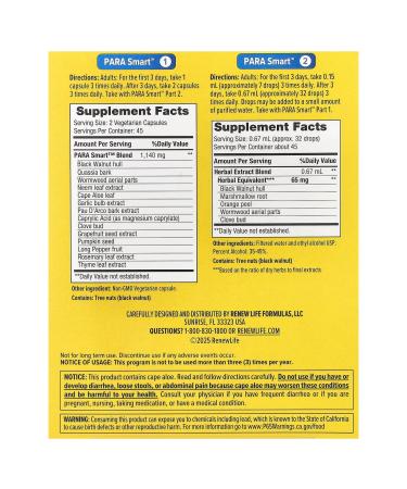 Renew Life ParaSmart 14-Day Cleanse | 2-Part Parasite Cleanse for Digestive Health - Buy Online on GoSupps.com