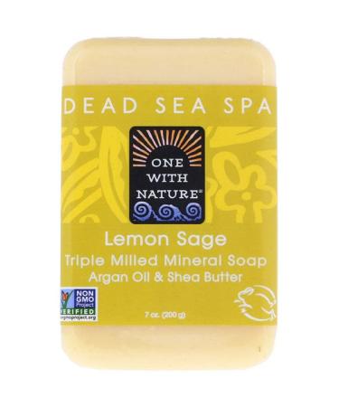 One with Nature Triple Milled Mineral Soap Bar Lemon Sage 7 oz (200 g)