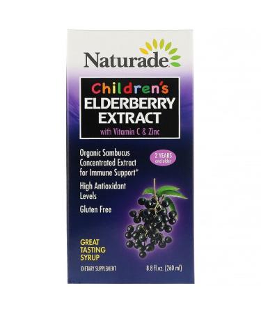 Naturade Children's Elderberry Extract Syrup with Vitamin C & Zinc 2 Years and Older 8.8 fl oz (260 ml)