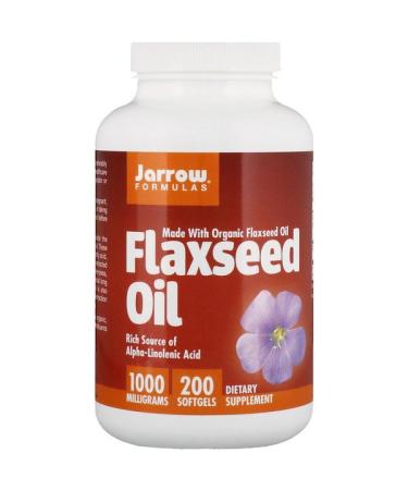 Jarrow Formulas Organic Flaxseed Oil 1000 mg 200 Softgels