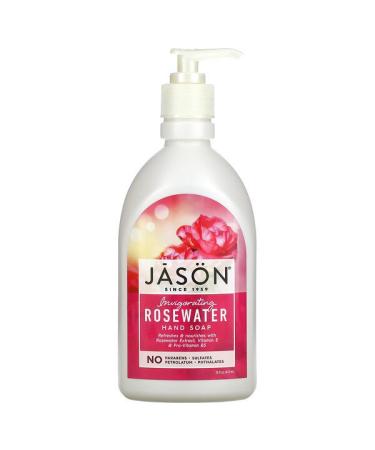 Jason Natural Invigorating Hand Soap Rosewater 16 fl oz (473 ml)