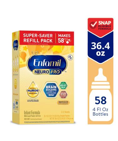 Enfamil NeuroPro Baby Formula Triple Prebiotic Immune Blend Inspired by Breast Milk Non-GMO Refill box - 36.4 Oz