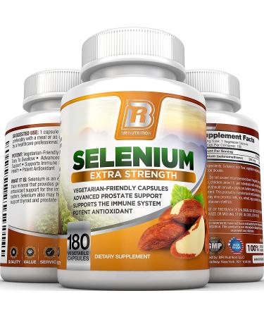 BRI Nutrition Selenium 200mcg - Immune Support & Heart Health - 180 Vegetable Capsules - Buy Online on GoSupps.com