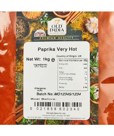 Old India Paprika Very Hot 1kg - Intensely Spicy Seasoning for Culinary Delights - Buy Online on GoSupps.com