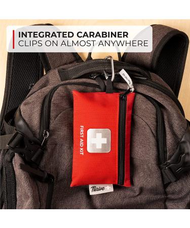 Thrive Mini First Aid Kit Travel Size (66 Piece) - Hospital Grade Medical Supplies in Compact First Aid Bag - Buy Online on GoSupps.com