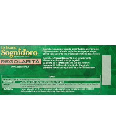  Sogni d'oro Sognid'Oro Regularit Herbal Tea with Inulin - 3 Packs of 20 Filters 60 Filters  - Buy Online on GoSupps.com
