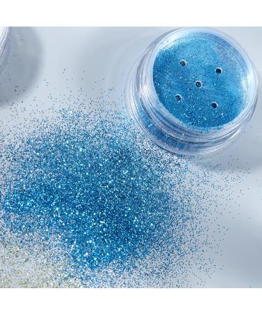 Moon Glitter Blue Fine Glitter Shaker - 5g for Face, Body, Nails, Hair, Lips - Cosmetic Festival Makeup - Buy Online on GoSupps.com