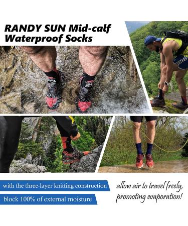 Randy Sun Waterproof Breathable Socks | SGS Certified Unisex Novelty Trail Socks | 1 Pair Medium | Blue & Red USA Flag Design - Buy Online on GoSupps.com