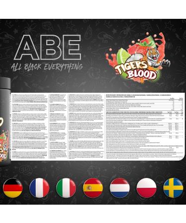 Applied Nutrition ABE Pump Pre Workout - Tigers Blood Flavor - Stim Free Pump Powder for Energy & Strength - Citrulline, Creatine, Beta-Alanine - 500g (40 Servings) - Buy Online on GoSupps.com