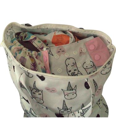 MOM & BAB Wet Bags 13.5"Wide X 18"High| Water & Odor Resistant Bag |Masks Odors| Washable & Reusable | For: Soiled Scrubs Cloth Diaper Daycare Wipes Towels Soiled Clothing Swimsuits (Unicorn/Floral) - Buy Online on GoSupps.com