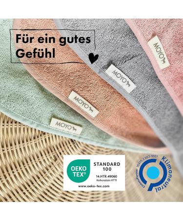 Moyo Baby Batzeponcho with Rabbit Ears | Soft Mint Hooded Bath Towel for Infants (0-3 Years) | 100% Terry Cotton Washable Baby Poncho Towel (68x56cm) - Buy Online on GoSupps.com