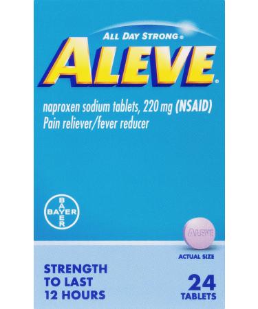 Aleve Pain Reliever/Fever Reducer 220 mg Tablets 24 Count