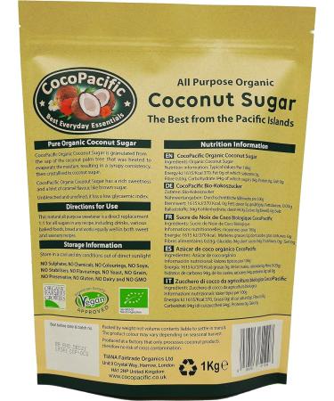 CocoPacific Organic Coconut Sugar 2kg | Unrefined Natural Sweetener | Low Glycaemic Index | 100% Pure & Non-GMO - Buy Online on GoSupps.com