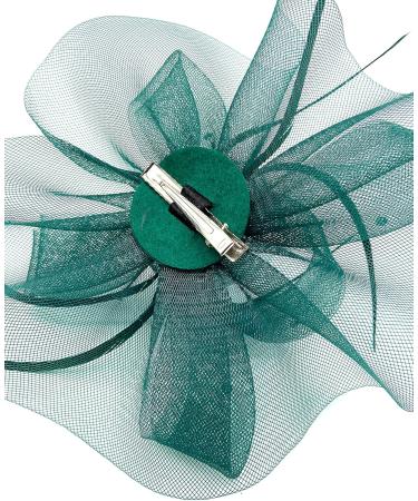 Ladies Large Feather Aliceband / Clip Fascinator Weddings Races Royal Ascot Hair Piece Womens Hat (Green) - Buy Online on GoSupps.com