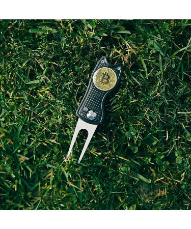 HODL 21 Bitcoin Golf Divot Repair Tool - All-Metal 3-in-1 Golf Multitool | Foldable with Pop-up Button & Magnetic Ball Marker - Buy Online on GoSupps.com