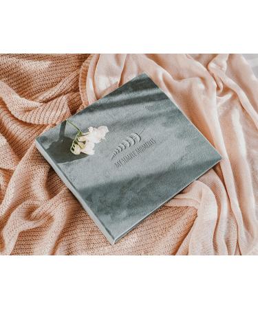 Velvet Baby Photo Album with 34 Milestone Cards | Perfect Gift for Birth Baby Showers & Pregnancy Scrapbooking - Buy Online on GoSupps.com