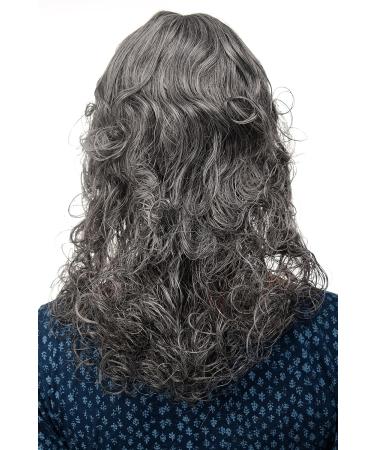 WIG ME UP Ladies Romantic Dark Grey Curly Wig Medium Length 45 cm | Grey-Brown Mix Perfect for Elegance & Style - Buy Online on GoSupps.com