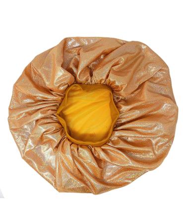 Holographic Super Jumbo Nightcap Wide Band Bonnet Hat in Orange Pearl - Buy Online on GoSupps.com