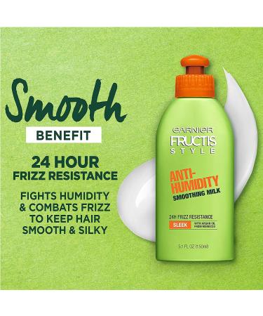 Garnier Fructis Anti-Humidity Smoothing Milk 5.2oz 3-Pack for Frizzy Hair - Sleek Results - Buy Online on GoSupps.com