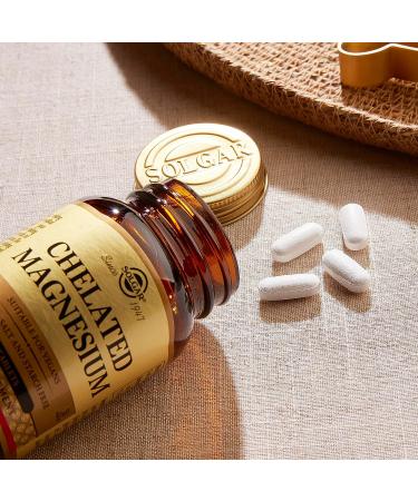 Solgar Chelated Magnesium 100 Tablets | Supports Nerve & Muscle Function | Promotes Healthy Bones | Non-GMO Vegan Gluten Free Dairy Free Kosher - Buy Online on GoSupps.com