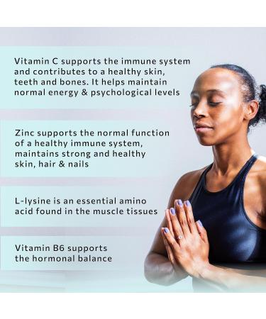 R-Peta L-Lysine Complex with Vitamin B6, C, Zinc - 60 Capsules Immune Support Supplement (Vegan) - Buy Online on GoSupps.com