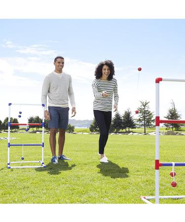 Amazon Basics Ladder Toss Outdoor Lawn Game Set with Soft Carrying Case - Red/Blue - 22 x 26 x 38 Inches - Buy Online on GoSupps.com