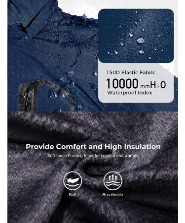 Wantdo Boy's Waterproof Ski Jacket | Fleece Snowboarding Coat 8 Navy - Buy Online on GoSupps.com