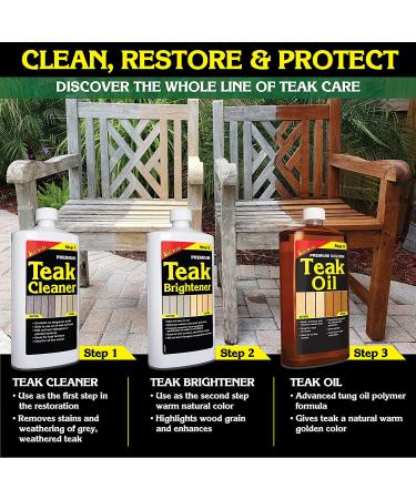STAR BRITE Premium Teak Cleaner - Restore  Renew & Refresh Old  Weathered  Gray Teak & Other Fine Woods - Marine Grade for Outdoor Furniture  Decks  Boats & More 128 oz - Buy Online on GoSupps.com